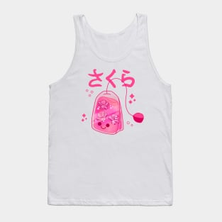 Kawaii Cherry Blossom Tea Bag Tank Top